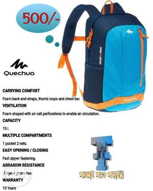 Teal And Black Quechua Backpack