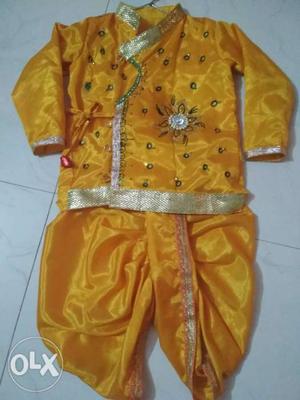 Toddler's Yellow And Orange Dress