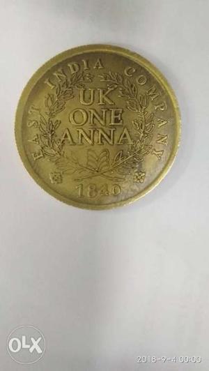Uk One Anna Coin East India Company . For Sale