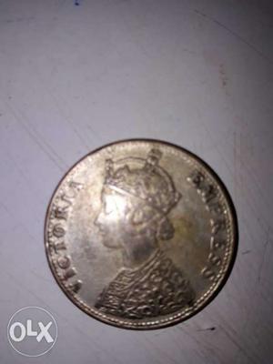 Victoria empress one rupees  silwar coine