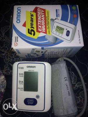 White And Blue Omron Glucometer With Box