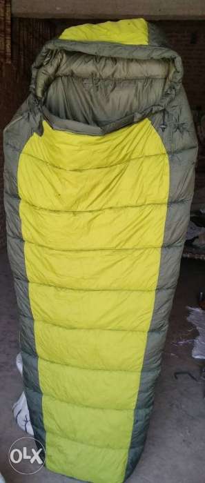 Yellow And Gray Sleeping Bag