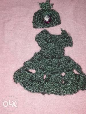 Black And Green Knitted Dress