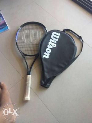 Black And White Wilson Tennis Racket With Bag.