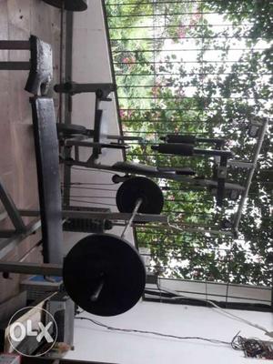 Black colour Multi Gym with bench