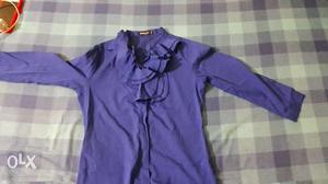 Fabelly deep blue frilled shirt Size 'M' not used