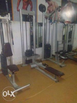 Gray-and-black Gym Equipments