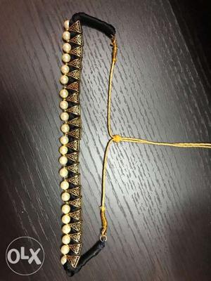 Handmade Black silk thread chain with antique bails and