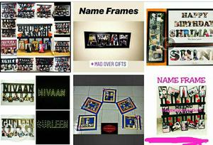 Handmade cardboard name frames by your name and