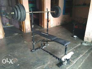 Home gym 60 kg weight 1road 1 banch adjustable