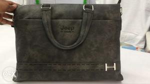 Jeep soft lather Laptop size + side hanging bag