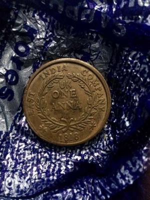 Old One anna coin for sale rama Laxman Sita