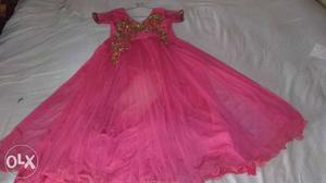 Party wear Long gown for girls. pink colour.