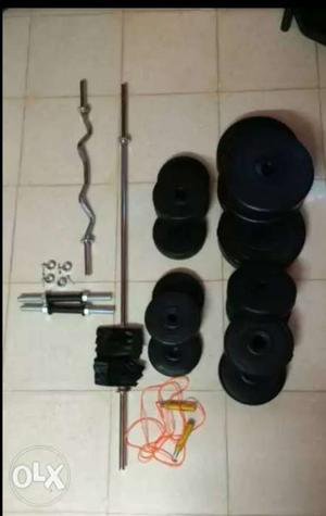 Plan bar 5ft, 10kg weight 5kg weight and dumble