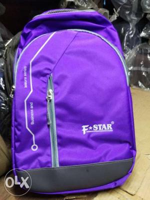 Purple And Gray F Star Backpack