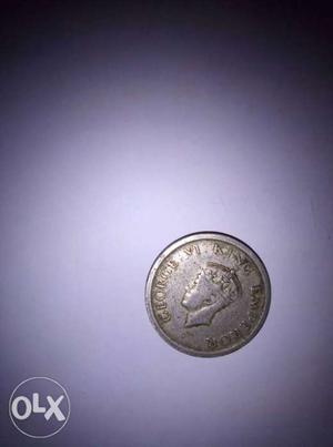 Silver coin of George vi king Emperor