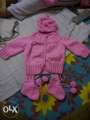 Toddler's Pink And White Hoodie