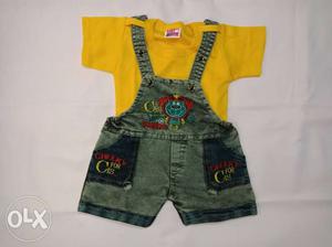 Toddler's Yellow And Gray Shirt And Pants