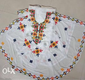 Top: chanderi cotton with heavy work Bottom and