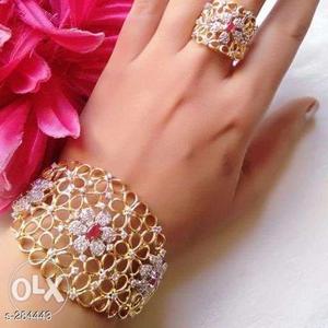 Trendy Alloy Bracelet and Finger Ring