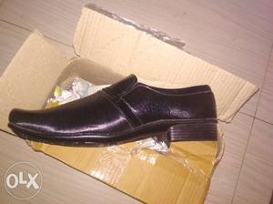 Unpaired Black Leather Dress Shoe With Box