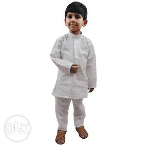 White Cotton Kurta For Children Only Rs 500