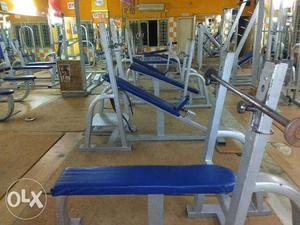 White-and-gray Weight Benches