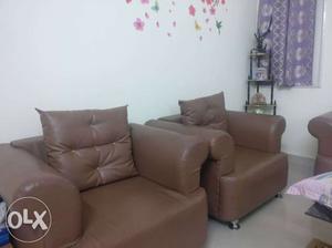 1) 3 Piece Leatherette 5 seater U shaped sofa,