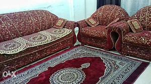 3+2 fabric sofa set made of wooden frame..in good