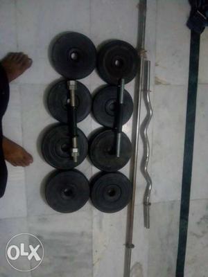 4 plate of 3 kg and 4 plate of 2 kg and 2 rod