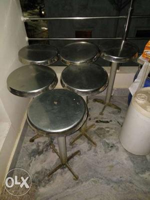 6 steel iron stools