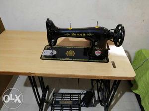 Beige And Black Kumar Treadle Sewing Machine