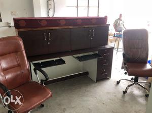 Black And Brown Wooden Desk