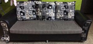 Black And Gray Fabric Sofa