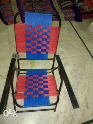Blue And Red Folding Chair