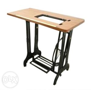 Brown And Black Wooden sewing Machine Table