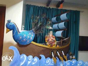 Ganpati decoration. home made boat.