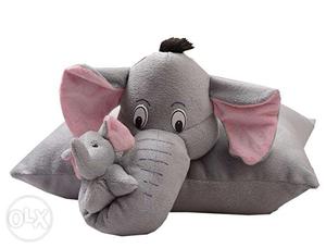 Gray Elephant Pillow for kids