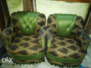 Green And Black Leather Sofa Chair