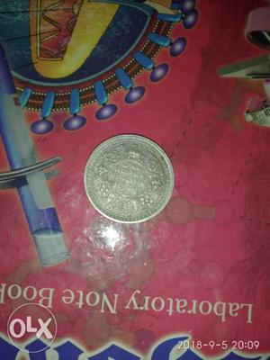 Indian One rupee old silver coin year 