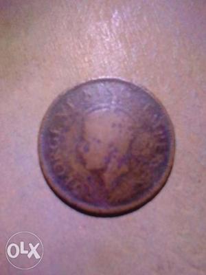 Jeorge v1 king emperor India old coin 