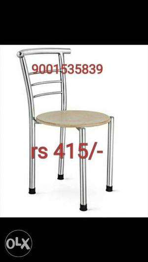 New Round Seat Stainless Steel Base Chair restaurant
