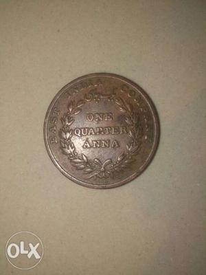 () One Quarter Anna Coin
