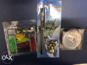 Pen fishing rod with artifical bait and line