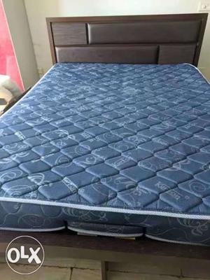 Queen bed with Kurlon spring mattress 6" thickness