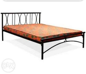 Queen size metal bed with mattress