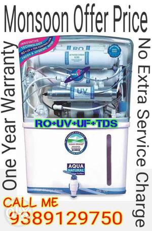 RO Aqua Grand+ 12 Liter New purifier OneYear warranty call