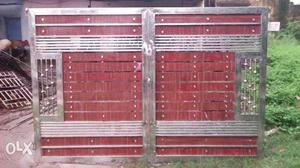 Red And Silver Steel Gate