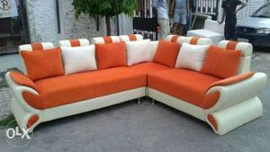 Red And White Sectional Couch 2year warranty 8o 99 o 