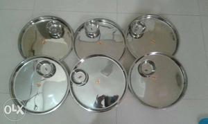 Six Stainless Steel Trays